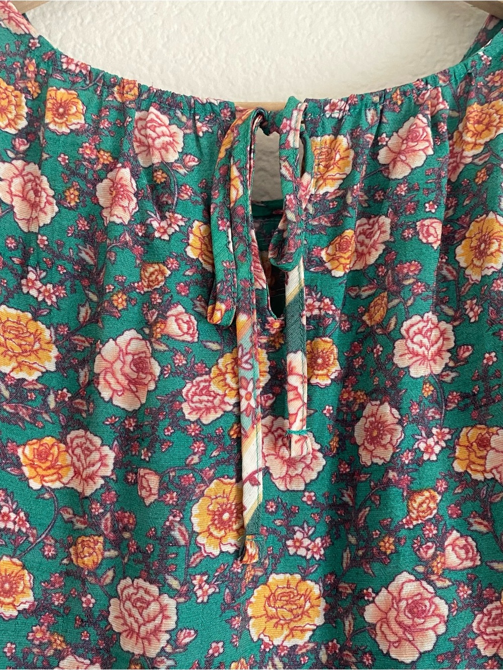LC Lauren Conrad Teal Floral Peasant Blouse - Picture 8 of 12